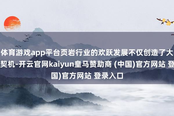 體育游戲app平臺(tái)頁(yè)巖行業(yè)的歡躍發(fā)展不僅創(chuàng)造了大皆干事契機(jī)-開(kāi)云官網(wǎng)kaiyun皇馬贊助商 (中國(guó))官方網(wǎng)站 登錄入口